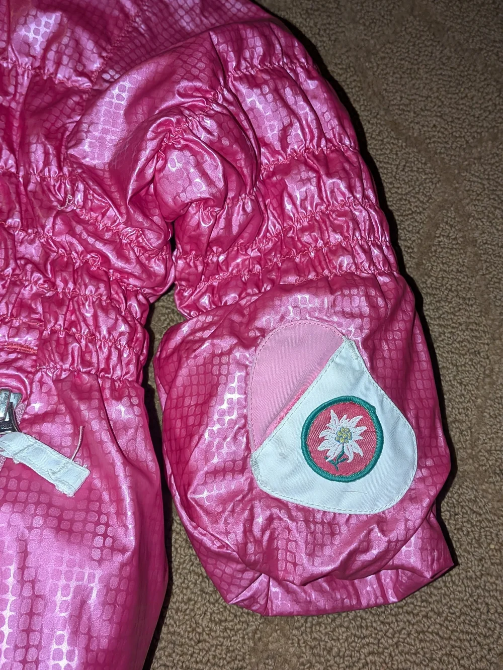Obermeyer Shiny Pink Hooded Puffer Jacket COAT with Faux Fur Trim GIRLS 3T